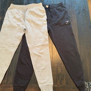 Gymshark crest joggers gray and black sweatpants - men’s medium